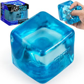 Premium MEGA Cube – Oversized Heavy-Duty Squishy Fidget Toy for Big Hands & Adults, Ultra-Firm Gel for Stress Relief & Sensory Focus, Lab & CPC/ASTM Certified (Blue)