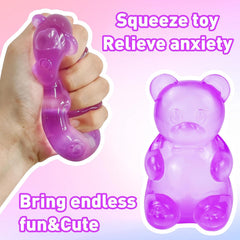 Gummy Bear Squishy, Stress Bear Taba Squishy, Taba Squishy Toys for Kids, Stress Balls Valentines Day Gifts Birthday Gifts Party Favors-Purple