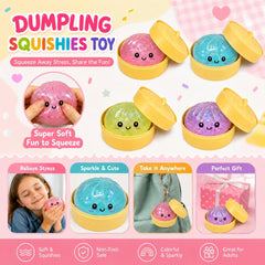 Blue Dumpling Squishies New Mystery Squishies Dumpling with Box Stress Relief Balls Sensory Toys Desk Squeeze Toys Gift