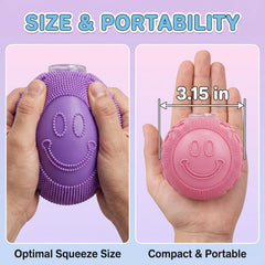 Fuzz Ball Squishy Stress Ball Toy,Fuzzball Squishy,Soft Fidget Toy for Anxiety Relief, Sensory Squishy Ball Calming Tactile Grip for Soft Stress Relief Ball for Kids and Adults (Pink)