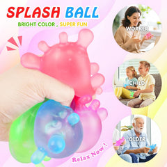 1 Pack Fidget Toys Stress Balls for Kids, Splat-Tastic Squishy Toy, Stress Splat Toy, Squishies Anxiety Stress Relief, Ice Squishy Stress Sensory Cube Malt Sugar Balls with Autism (Purple)