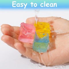 Ice Cube Sensory Toys 24 Pcs Squishy Fidget Stress Cube for Adults Kids Anxiety Stress Relief Hand Therapy Sensory Squishy Ball Classroom Prize Box Toys