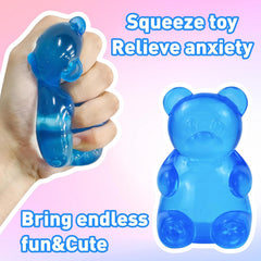Gummy Bear Squishy, Stress Bear Taba Squishy, Taba Squishy Toys for Kids, Stress Balls Valentines Day Gifts Birthday Gifts Party Favors-Blue