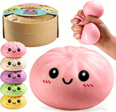 Mystery Dumpling Squeeze Toys Stress Balls Sensory Toy Soft Squeeze Decompression Dough for Adults (Pink)