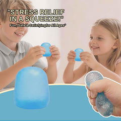 Soft Silicone Squishy Ball – Slow Rising Gumdrop Squeeze Toy for Kids Ages 3+ & Adults, Sensory Desk Toy for Home, Office & Everyday Play (Blue)