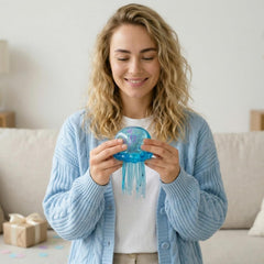 Jellyfish-Shaped Squeeze Toy, Slow-Rebound Stress-Relieving Ball, Soft and Elastic Sensory Stress-Relieving Toy. Squeezing Toys can Effectively Relieve Anxiety and Stress ((Blue))