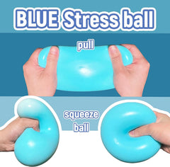 4 Inch Giant Squeeze Stress Balls for Kids and Adults - Jumbo Squishy Dough Ball, Squishy Sensory Toys for Kids Party Favors, Goodie Bag Stuffers, Squeeze Stress Toys for Anxiety Relief (Blue)