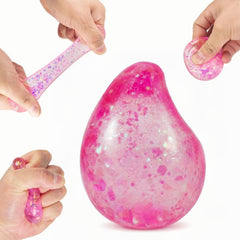 Pink Drop Squishies Sugar Stress Ball, Soft Slow Rise Sugar Fidget Toy, Squishy Squeeze Sensory Stress Ball Fidget Toy for Relaxing, Quiet Classroom Prizes & Easter Basket Stuffers