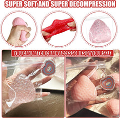 3Pcs Big Taba Squishies Strawberry, Cute Strawberry Squeeze Toys, Upgrade Fruit Squishies, Kawaii Sticky Stress Toy, Clear Fidget Toys, Valentines Gift for Kids, Teen Boys Girls Birthday Gift Ideas