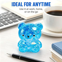 Bear Stress Ball Toy Squishy, Maltose Filled Squeeze Fidget Toy for Stress Relief, Glitter Animal Squishies with Stretchable Soft Texture for Party Favors and Sensory Play