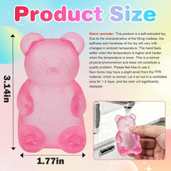 Pink Stretch Filled Squeeze Toys for Sensory Play,Maltose Bear & Sugar Ball Designs, Squishies Anxiety Relief & Focus Toy, Sensory Fidget Toys for Adults, Kids, Slow Rising Squishy Stress Balls