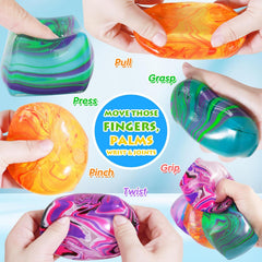 4Pack Fidget Toys Mini Squishy Stress Cube, Stress Balls for Kids, Adults Squishies Anxiety Stress Relief, Ice Squishy Cube Sugar Balls, Sensory Toys for Kids with Autism, Fidgets for Classroom Prize