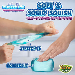 YoYa Toys Cubeez Squishy Stress Cubes 4 Pack – Sensory Fidget Toys for Kids – Fun Stretchy Squeeze Stress Balls – Colorful Ice Cube Squishies – Calming Stress Relief Toy – Great Gift for Boys & Girls