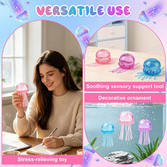 Jellyfish Squishy, Jellyfish Design Squeeze Stress Ball,Squeeze Toys for Anxiety and Stress Relief, Party, Gifts (Purple)