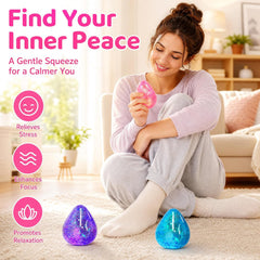Squishy Drop Stress Balls for Girls & Kids, Glitter Pink Squeeze Stress Sugar Ball, Slow Rising Sugar Squishy Toys, Sensory Fidget Toy for Anxiety Relief, Party Favors and Birthday Gifts