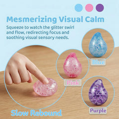 Pink Drop Squishies Sugar Stress Ball, Soft Slow Rise Sugar Fidget Toy, Squishy Squeeze Sensory Stress Ball Fidget Toy for Relaxing, Quiet Classroom Prizes & Easter Basket Stuffers