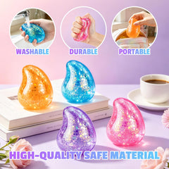 Squishy Stress Balls,Cube Squishies Anxiety Stress Relief Ice Squishy Malt Sugar Balls,Soft Sensory Calming Toys for Kids Teens, Party Favors & Classroom Prizes for Kids - Purple