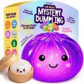 Glitter Dumpling Squishy Mystery Box - UV Color-Changing - Squishies Squeeze Toys - Squishys Big Dumplings Fidget Stress Sensory Toys - Gifts for Kids, Teens, Girls, Boys - Desk Toy