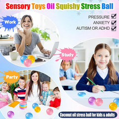 Pink Coconut Oil Squishy for Kids & Adult, Slow Rising Coconut Oil Stress Ball, Soft Non-Sticky Fidget Toys for Improving Focus Stress Relief, Sensory Squeeze Toys for Office Travel Classroom Prizes