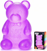 Gummy Bear Squishy, Sensory Fidget Toy Toys for Anxiety Stress Relief,Squishies Sensory Toy for Adults Kids Teens,Purple Stress Ball for Classroom Prize, Birthday Gifts Party Favors