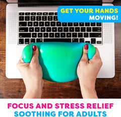 Power Your Fun Arggh Large Stress Ball for Adults and Kids - 3.75 Inch Tension Relief Ball Fidget Toy, Color-Changing Stress Relief Hand Squeeze Sensory Balls Big Squishy Toys for Kids (Blue/Green)