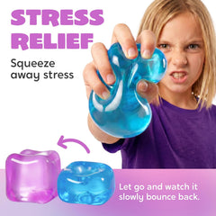 JOYIN 4 Pack Stress Cube, 2'' High Density Cube Fidget Toy, Stress Relief with Slow Rising Sensory Squishy Toys for Kids Adults, Birthday Gifts, Party Favors, Classroom Prizes for Boys Girls