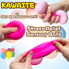 Squishy Dough Stress Ball for Kids (1 Pack) Squish Fidget Toys for Adults, Stretchy and Squeeze, Squishy Pink Stress Relief Balls, Ideal for Teens Anxiety, Autism, ADHD, Special Needs