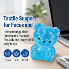 Bear Stress Ball Toy Squishy, Maltose Filled Squeeze Fidget Toy for Stress Relief, Glitter Animal Squishies with Stretchable Soft Texture for Party Favors and Sensory Play