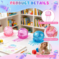 Jellyfish Squishy, Jellyfish Design Squeeze Stress Ball,Squeeze Toys for Anxiety and Stress Relief, Party, Gifts (Purple)