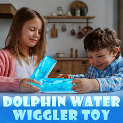 Bedwina Dolphin Water Wiggler Toy - (Pack of 2) 4.75-Inch Water Snake Sensory Fidget Toys & Slippery Water Tube for Birthday Party Favor or Game Prizes for Kids