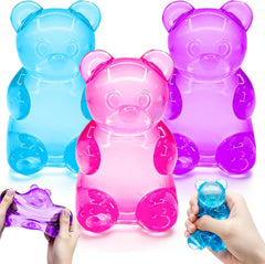 3 Pcs Easter Cute Gummy Bear Stress Relief Stress Ball, Slow Rising Squishy Squeeze Anxiety Relief & Focus Toy, Sensory Fidget Toys for Adults, Teens, Autistic ,ADHD, Classroom Prize,Party Favors