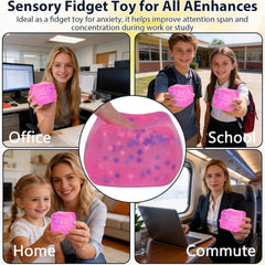 Snowflake Ice Cube Squishy Toy, Big Size 7cm Stress Relief Fidget Toys for Adults, Sensory Squishy Toys for Anxiety Relief and Focus, Soft Slow Rise Squeeze Toy for Stress (Pink)