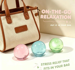 3 Pack Stress Relief Squishy Balls - Soft Squeeze Sensory Toy for Adults, Office Desk Fidget Toys for Tension Relief - Large Maltose Water Ball for Relaxation & Focus, Aesthetic Desk Accessories