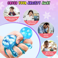 Squishy Fidget Toys Adults Stress Cube - Glow in The Dark Snowflakes Sensory Toys for Kids with Autism Stress Balls for Kids Teens Squeeze Squishy Toys Easter Basket Stuffers