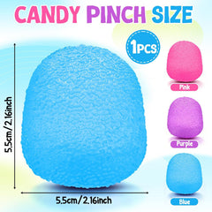 Squishies Squeeze Toys, Textured Stress Balls Gumdrop Fidget Toys for Kids and Adults, Sensory Toys Squeeze Balls for Stress Relief, Birthday Gift, Easter Basket Stuffers Party Favors (Blue)