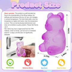 4 Pack Bear & Sugar Ball Designs, Anxiety Relief & Focus Toy, Maltose Filled Squeeze Toys for Sensory Play,Sensory Fidget Toys for Adults, Kids, Slow Rising Squishy Stress Ball