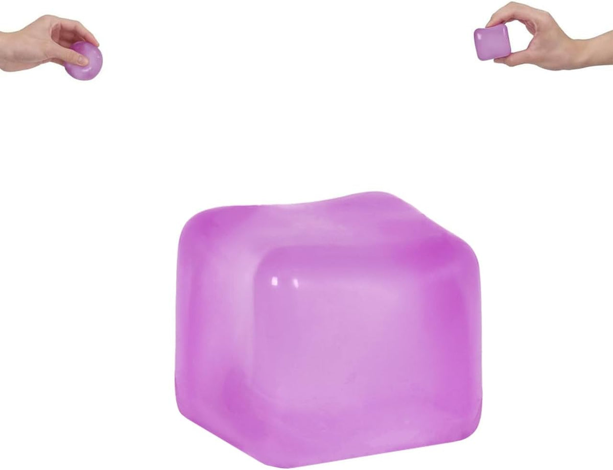 Gel-Filled Ice Cube Squishy Toy 1.38in/3.5cm for Kids Ages 3+ & Adults – Slow Rising Sensory Squeeze Cube, Mini Desk Fidget Toy for Party Favors & Classroom Rewards(Purple)