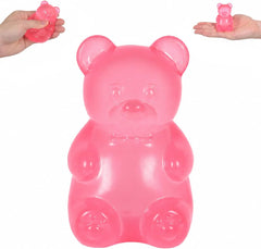 Bear Squishy Toy for Kids Ages 3+ & Adults, Slow Rising Gummy Bear Squeeze Toy, Soft High-Density Foam Sensory Bear for Desk, Classroom, Home & Office(Pink)