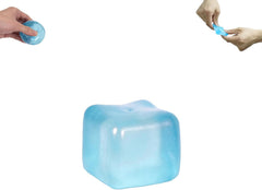 Ice Cube Squishy Toy 3.5cm (1.38") – Gel-Filled Slow Rising Squeeze Cube for Kids Ages 3+ & Adults, Mini Sensory Desk Toy for Classroom Rewards, Party Favors & Everyday Play (blue)