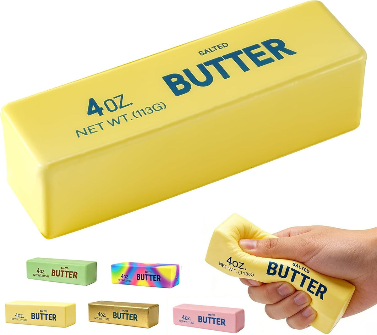 Butter Squishy, Soft Scented Fidget Squishy, Butter Squishy Toy, Cream Scented Butter Squeeze Toy，Slow Rising Butter Stick Stress Relief Toy for Relaxation,Office Desk Decor (Yellow)