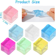 Ice Cube Sensory Toys 24 Pcs Squishy Fidget Stress Cube for Adults Kids Anxiety Stress Relief Hand Therapy Sensory Squishy Ball Classroom Prize Box Toys