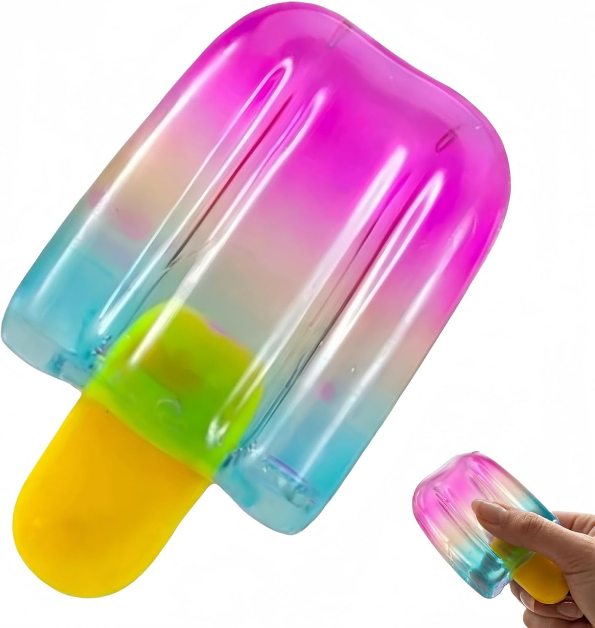Ice Cream Squishy Toy, Summer Sensory Stress Relief Squeeze Squishy, Popsicle Squishy for Easter Basket Stuffers, Party Favors, Anxiety Relief Everyone, Birthday Gift