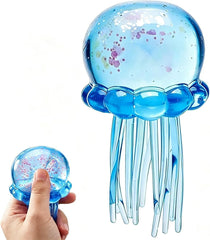 Jellyfish-Shaped Squeeze Toy, Slow-Rebound Stress-Relieving Ball, Soft and Elastic Sensory Stress-Relieving Toy. Squeezing Toys can Effectively Relieve Anxiety and Stress ((Blue))