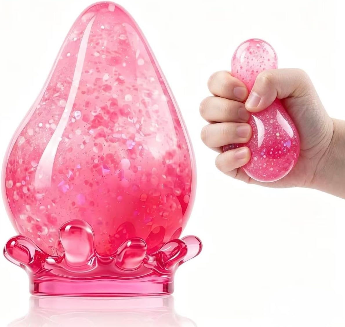 Water Drop Squeeze Squishies, Dream Squishy Drop Squishy Stress Ball,Drop Gifts for Anxiety Relief Office Easter Birthday (Pink)