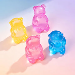 Stress Bear Squishy Balls, Bear Squishy Stress Relief Squeeze Balls, Gummy Bear Squishy for Valentines Day Gifts Birthday Gifts Party Favors (Blue + Pink)
