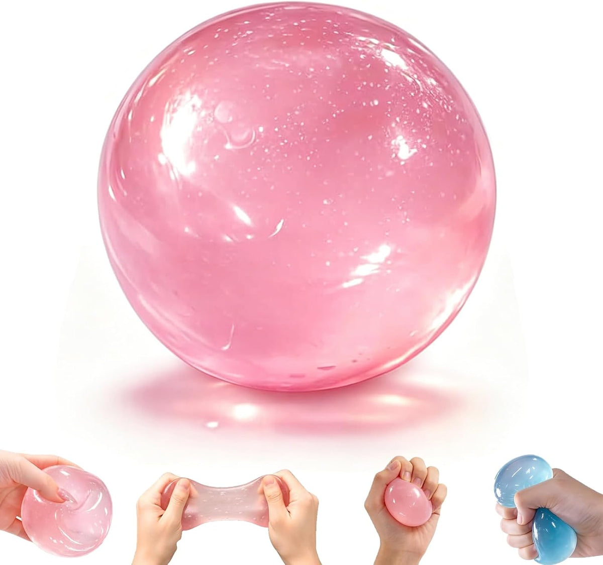 Pink Coconut Oil Squishy for Kids & Adult, Slow Rising Coconut Oil Stress Ball, Soft Non-Sticky Fidget Toys for Improving Focus Stress Relief, Sensory Squeeze Toys for Office Travel Classroom Prizes