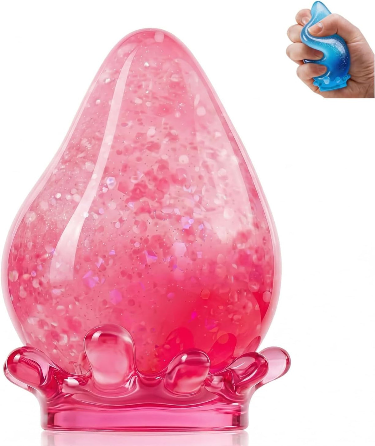 Water Drop Squeeze Squishies, Dream Squishy Drop Squishy Stress Ball, Soft Fidget Stress Ball, 2026 New Slow Rise Relief Fidget Sensory for Anxiety Stress Easter Party Favors (Pink)