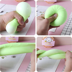 MEIEST 4 PCS Colorful Dumpling Stress Balls Fidget Sensory Toy,Squeeze Dough Ball Stress Relief Hand Toy,Bun with Food Steamer Stretchy Desk Toys