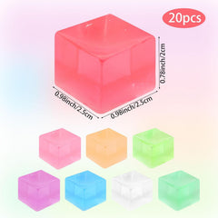 20 Pcs Stress Balls Fidget Toys, Ice Cube Sensory Squishy Fidget Toys Square Squeeze Balls for Adults Kids Anxiety Stress Relief, Classroom Prizes, Birthday Gifts Party Favors