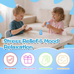 Bear Squishy Toy for Kids Ages 3+ & Adults, Slow Rising Gummy Bear Squeeze Toy, Soft High-Density Foam Sensory Bear for Desk, Classroom, Home & Office(Blue)